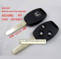 2005-2007 Honda Remote Key 3 Button and Chip Separate ACCORD FIT