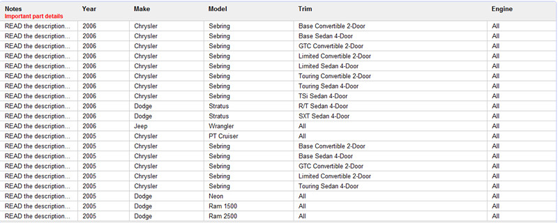  Chrysler Dodge Jeep Transponder key Chip support list 1